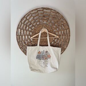 Floral Canvas Tote Bag